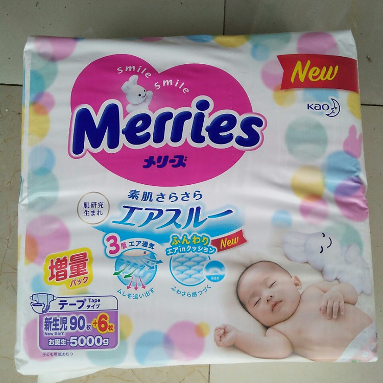 Tã/Bỉm Dán Merries Size NB96/ S88 / L58/ M68