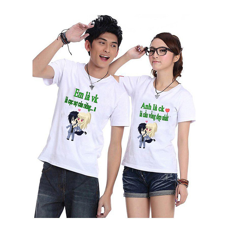 Bộ Áo Thun Đôi Vợ là Cục Nợ của riêng Anh Màu Trắng Nam Nữ