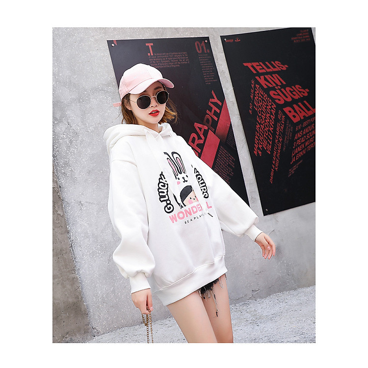 ÁO NỈ HOODIE TAI THỎ SO CUTE CHO NỮ