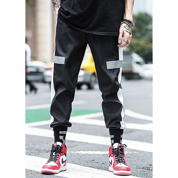 Quần jogger dù nam 1 sọc lớn LAHstore, thiết kế bó ống dáng thể thao, phong cách trẻ, thời trang Hàn Quốc