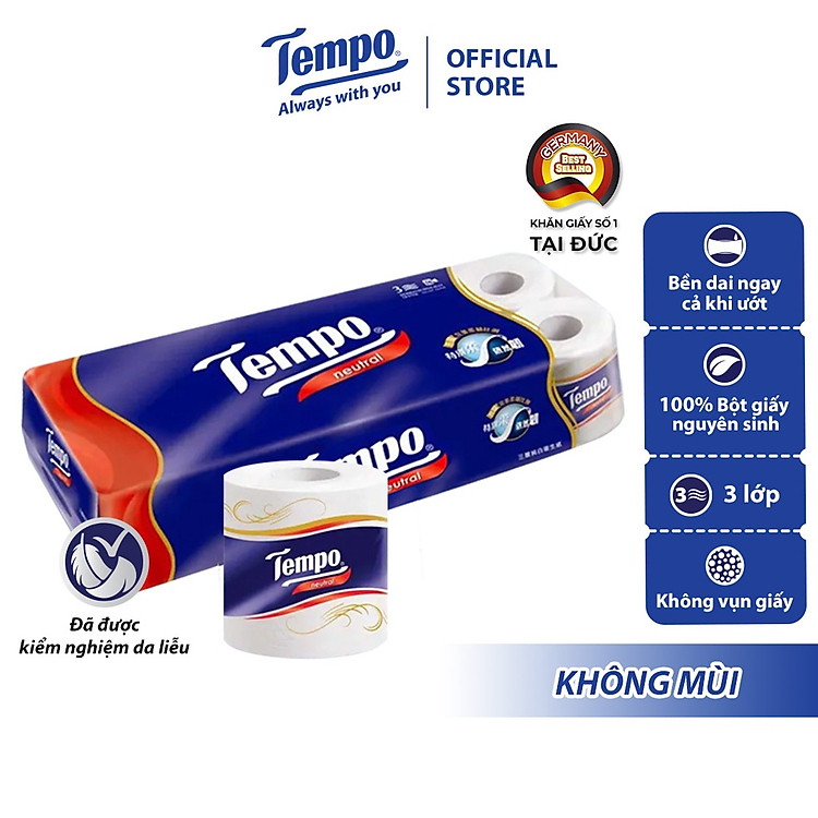 Tempo - Giấy Vệ Sinh Không Mùi (Lốc 10 cuộn)