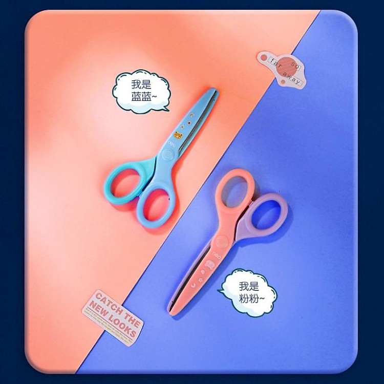 Kéo học sinh Deli hình con gấu (6023S) - Xanh dương - Ảnh 2