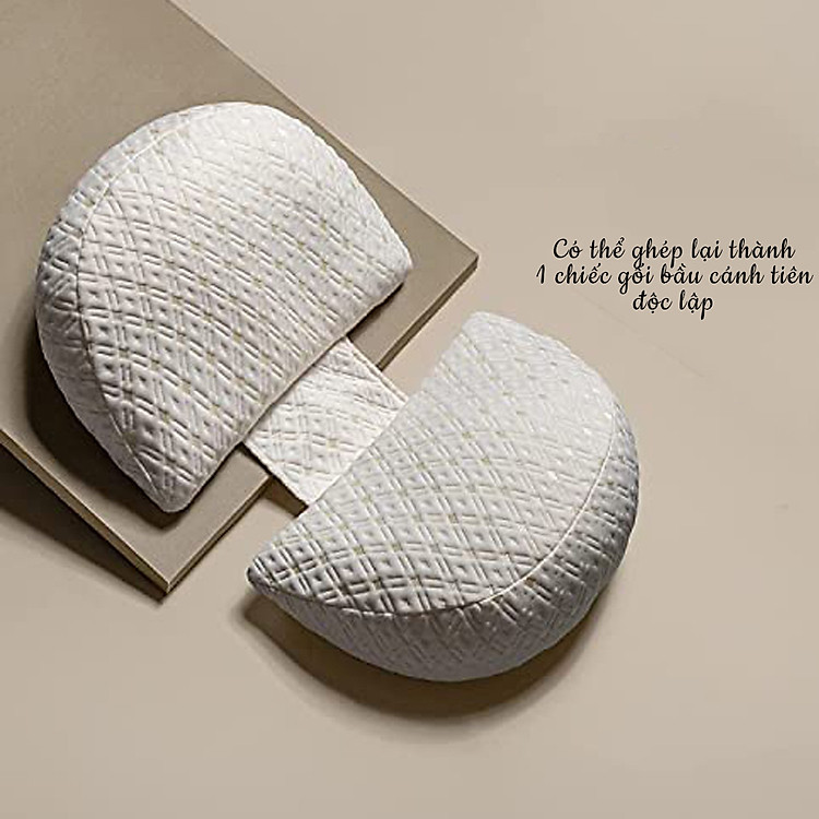 Gối bầu than tre hình chữ J - Trắng Tiết kiệm - Hình ảnh 3