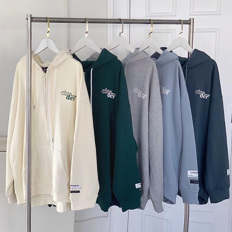 Áo Khoác Hoodie Zip Cinder Basic Kéo Khóa, Áo Hoodie Zip Nam Nữ Form Rộng In Lụa Cao Cấp, Local Brand