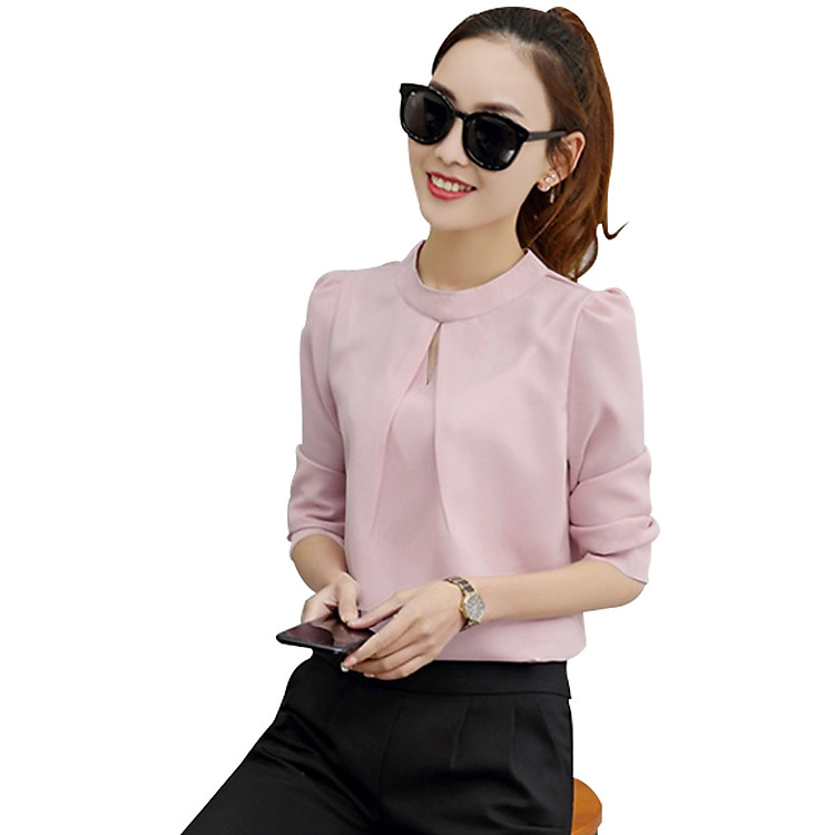 Áo sơ mi nữ cổ giọt nước