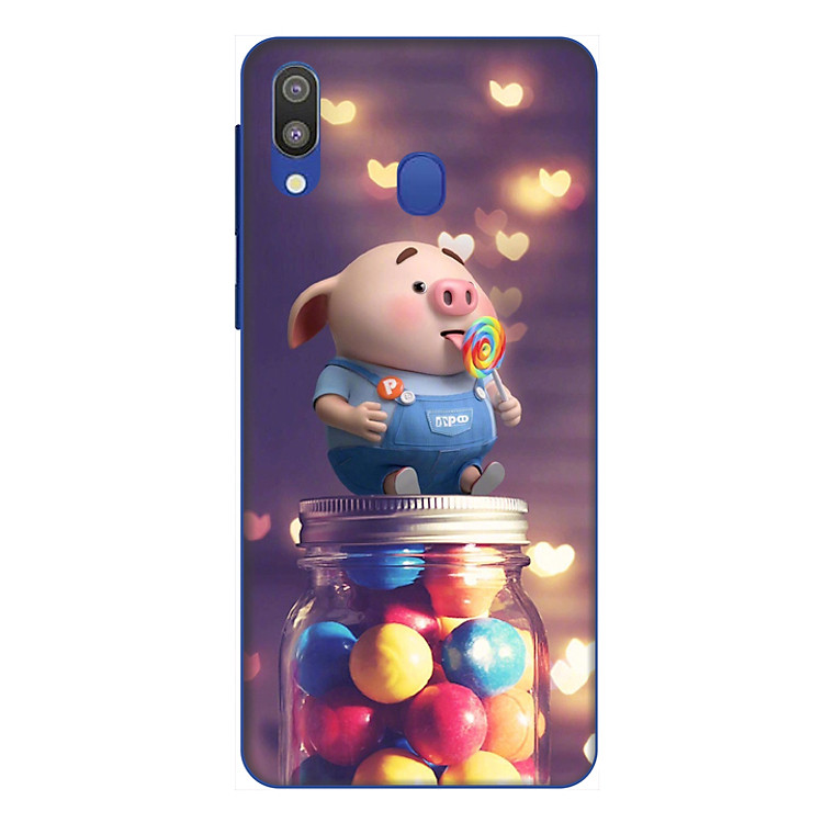 Ốp lưng điện thoại Samsung Galaxy M20 hình Heo Con Ăn Kẹo