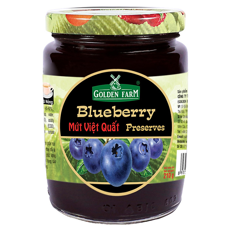 Mứt Việt Quất Golden Farm 210g