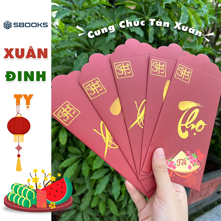 Bộ Bao Lì Xì Thiết Kế Chữ Phúc, Tài, Phát, Lộc, Thọ (5 cái) - Ảnh 2