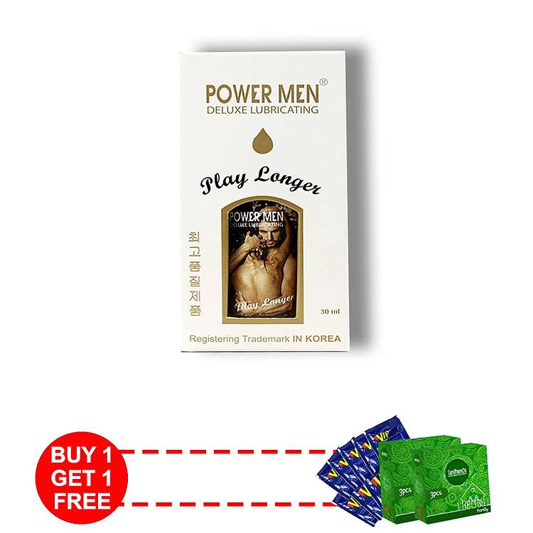 Gel bôi trơn Kéo Dài thời gian Powermen Longer (30ml) - Tặng 2 hộp BCS TTC Family (hộp 3 cái) và 10 gói gel VIP