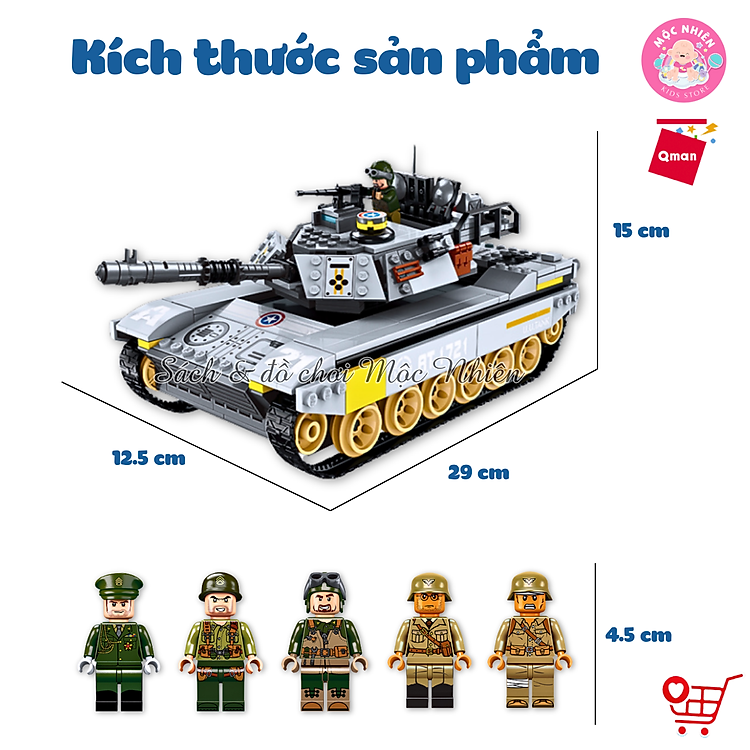 Đồ chơi lắp ráp Qman 1721 - Xe tăng Chính hãng Giá rẻ - Hình ảnh 3