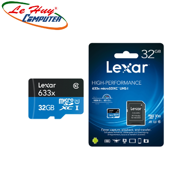 Thẻ Nhớ MicroSDHC Lexar 32GB/64GB/128GB Class 10 U1 V10 A1 LSDMI32BB633A Hàng Chính Hãng
