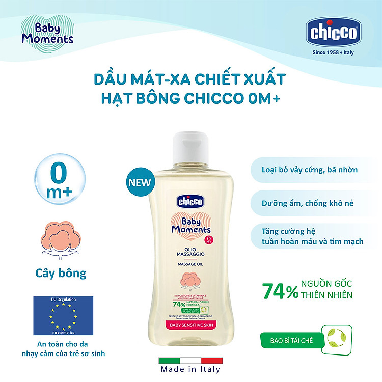Mua Dầu mát-xa hạt bông Chicco 200ml Chính hãng Ưu đãi - Hình ảnh 4