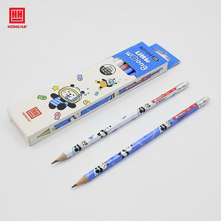 Hộp 12 Bút Chì Gỗ 2B Hồng Hà Little Woong - Ảnh 6