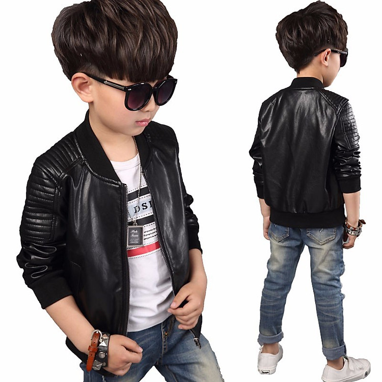 ÁO KHOÁC DA 2 LỚP BÉ TRAI 1- 15 TUỔI