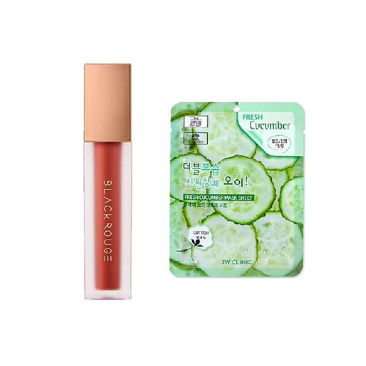 Son Black Rouge Air Fit Velvet Tint Ver.5 Bam tặng kèm mặt nạ 3W CLINIC mùi ngẫu nhiên