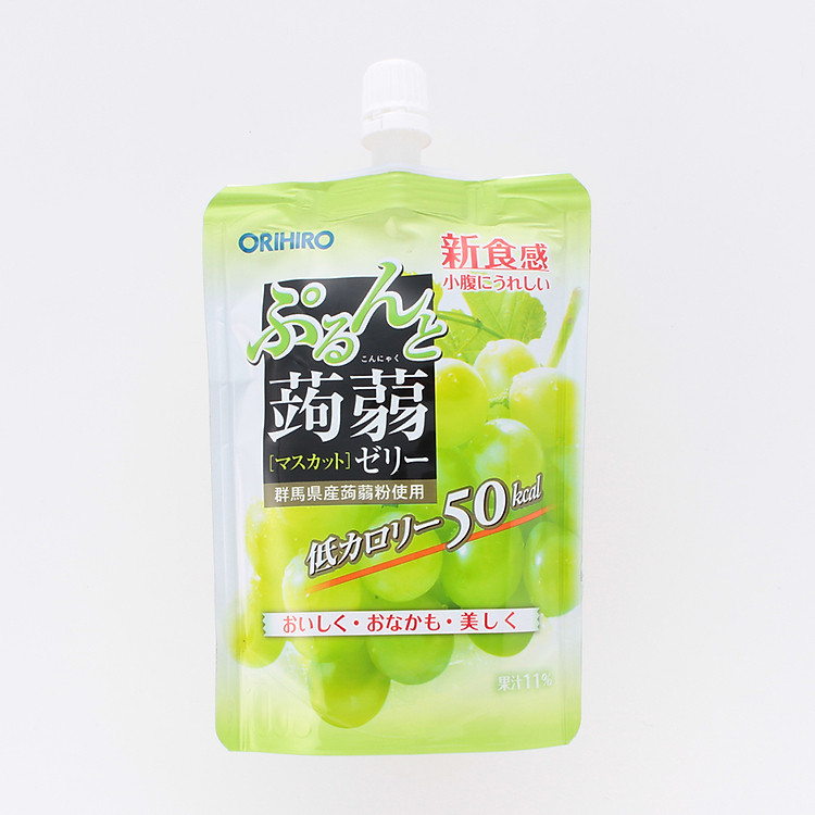 Thạch Orihiro vị trái cây làm đẹp da hỗ trợ giảm cân ít calo - Vị Nho xanh Nội địa Nhật Bản