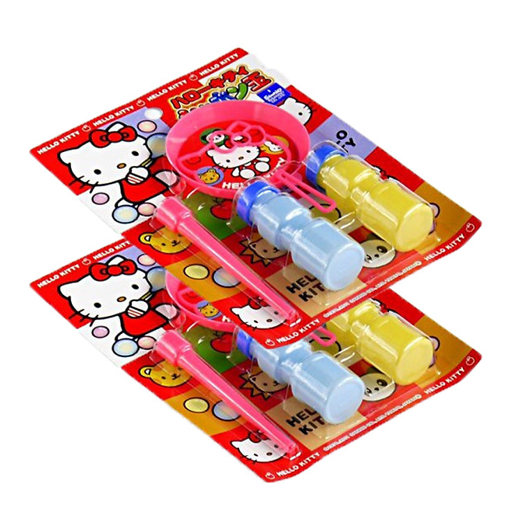 Combo Bộ thổi bong bóng xà phòng Kitty nội địa Nhật Bản