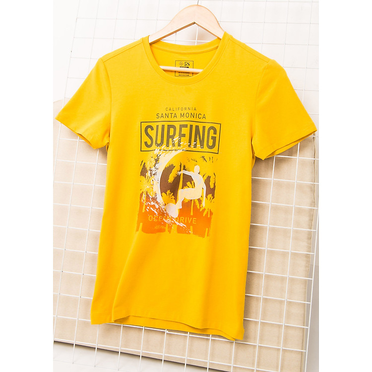 Áo Thun Nam 5S Cổ Tròn In Chữ (SURFING) Lướt Ván Trẻ trung, thoáng mát, thấm hút mồ hôi