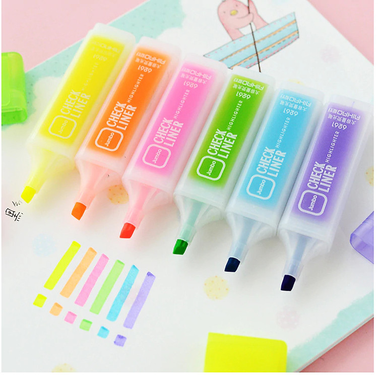 Set 6 cây bút nhớ dòng tiện dụng, màu sắc tươi sáng