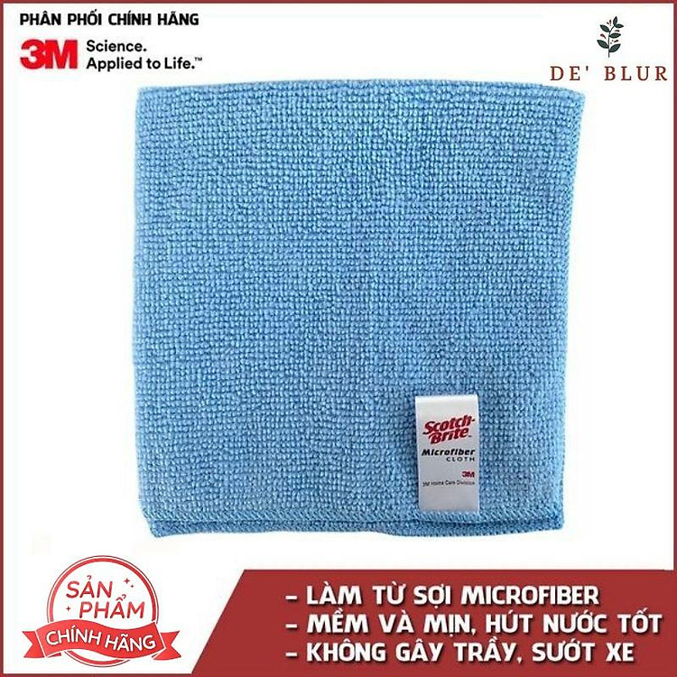 Khăn Lau Xe Ô Tô Chuyên Dụng Đa Năng Chống Trầy Xước 3M SCotch Brite 30x30cm - Gói 1 Cái