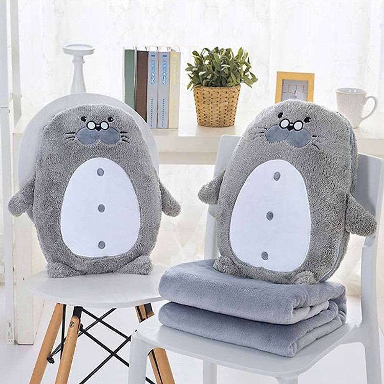 Bộ Chăn Gối 2 Trong 1 Hoạt Hình Cho Bé