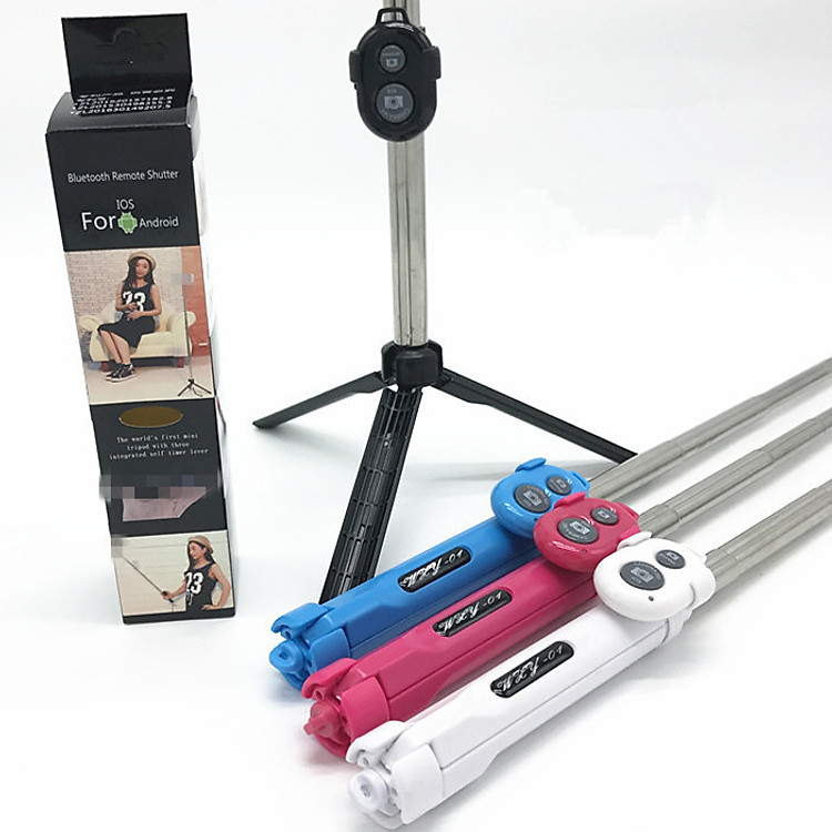 Gậy Tripod Selfie Stick Mini Có Đế 3 Chân Tặng Kèm Nút Điều Khiển Từ Xa Bluetooth