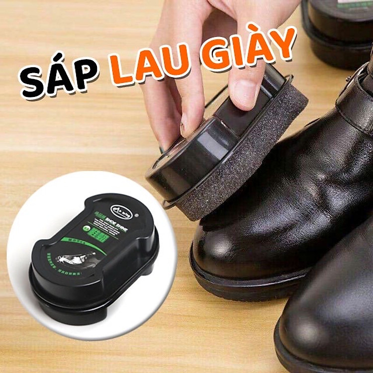 Com bo dụng cụ làm sạch giày - Miếng xi mút + sáp lau đánh bóng giày, dép, đa năng và tiện lợi - Ảnh 3