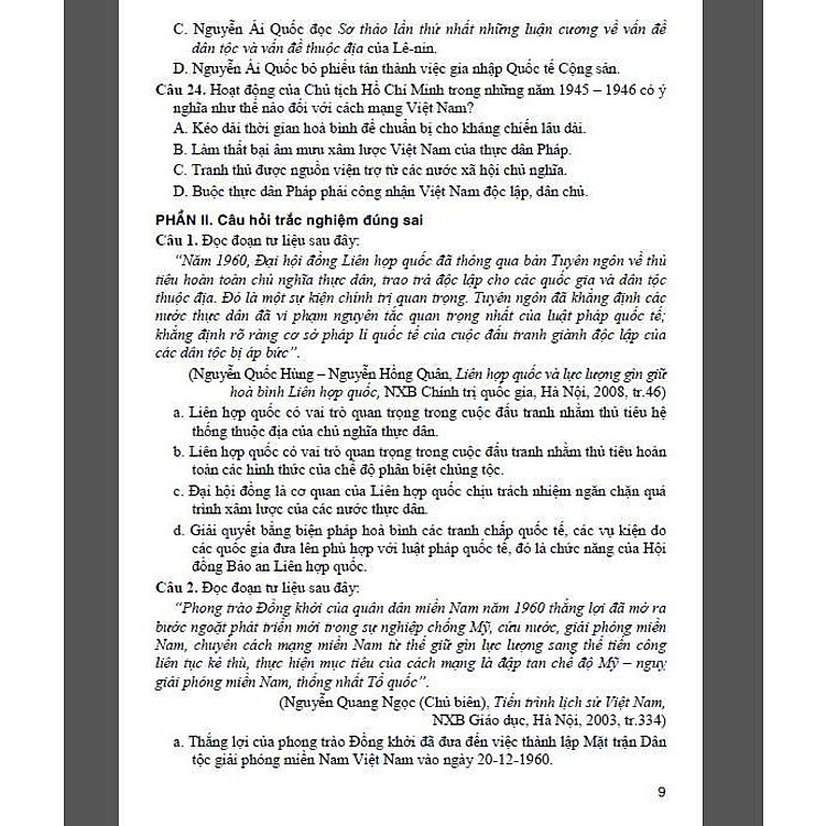 Bộ Đề Trắc Nghiệm Lịch Sử Lớp 12 - Ôn Thi THPT - Ảnh 2