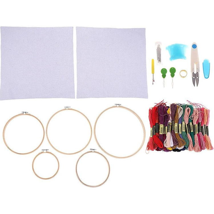 104 PCS Đầy Đủ Các Thêu Bộ Khởi Đầu Đeo Chéo Công Cụ Chỉ Hoop