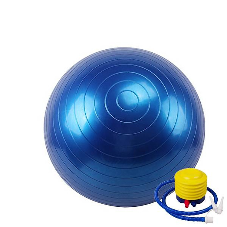 BÓNG TẬP YOGA TRƠN MÀU XANH DƯƠNG ( Tặng kèm bơm bóng và khóa van )