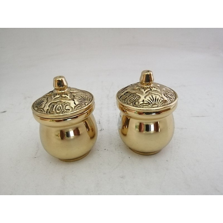 Combo 2 Ly nước có nắp bằng đồng nhỏ