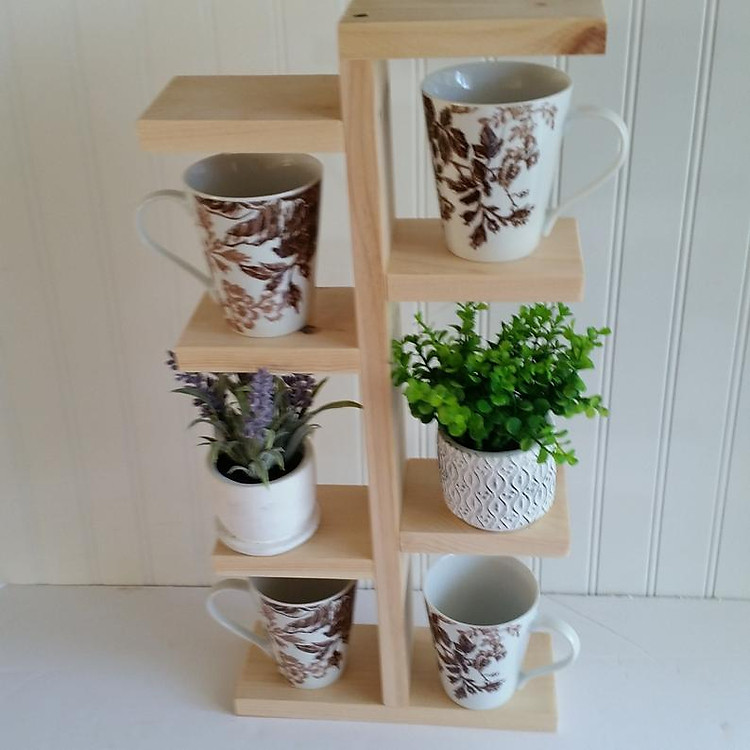 Kệ gỗ thông để chậu hoa, cây cảnh sang trọng kích thước 60x25x12