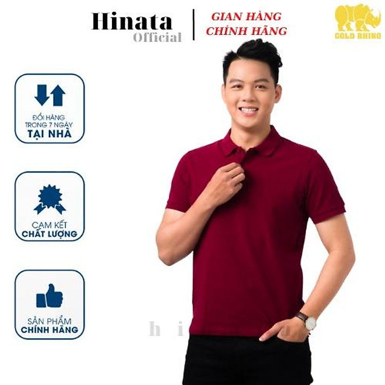 Áo POLO Nam Thoáng Mát Tay Ngắn Màu Đỏ Đô