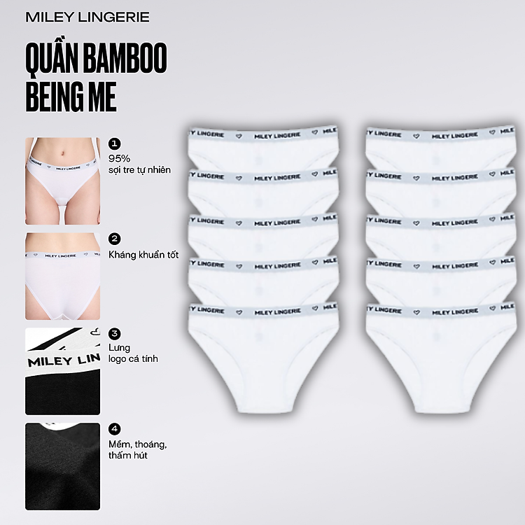 Combo 10 Quần Lót Nữ Vải Sợi Tre Bamboo Miley Lingerie - FBS-01