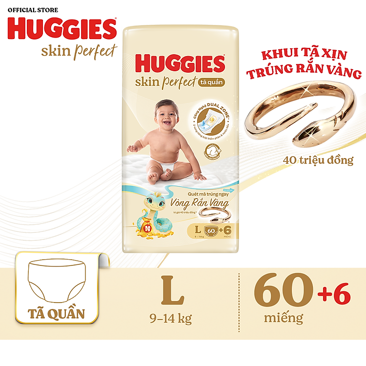 Tã quần Huggies Skin Perfect Rắn vàng Đảm bảo Tiết kiệm - Hình ảnh 2
