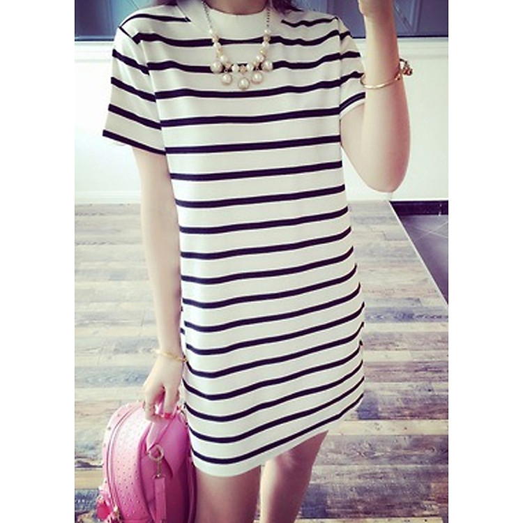 Đầm Nữ Kẻ Trắng Đen - DN03