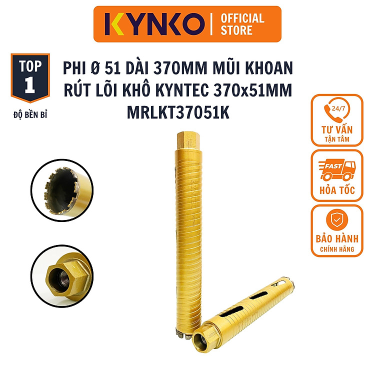 Ø 51 dài 370MM 370x51MM Mũi khoan rút lõi bê tông khô KYNKO KYNTEC đường kính MRLKT37051K chính hãng