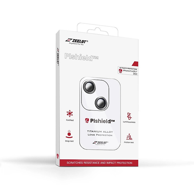 Dán Cường Lực Bảo Vệ Camera dành cho iPhone 13/13 Mini ZEELOT PIshield Titanium Alloy Viền Màu - Hàng Nhập Khẩu