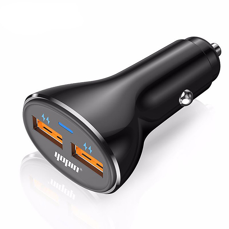 Adapter Sạc Xe Hơi, Củ Sạc Trên Ô Tô 2 Cổng USB Chính Hãng YOPIN Car Changer 2.4A YE-EC06 - Hàng Nhập Khẩu