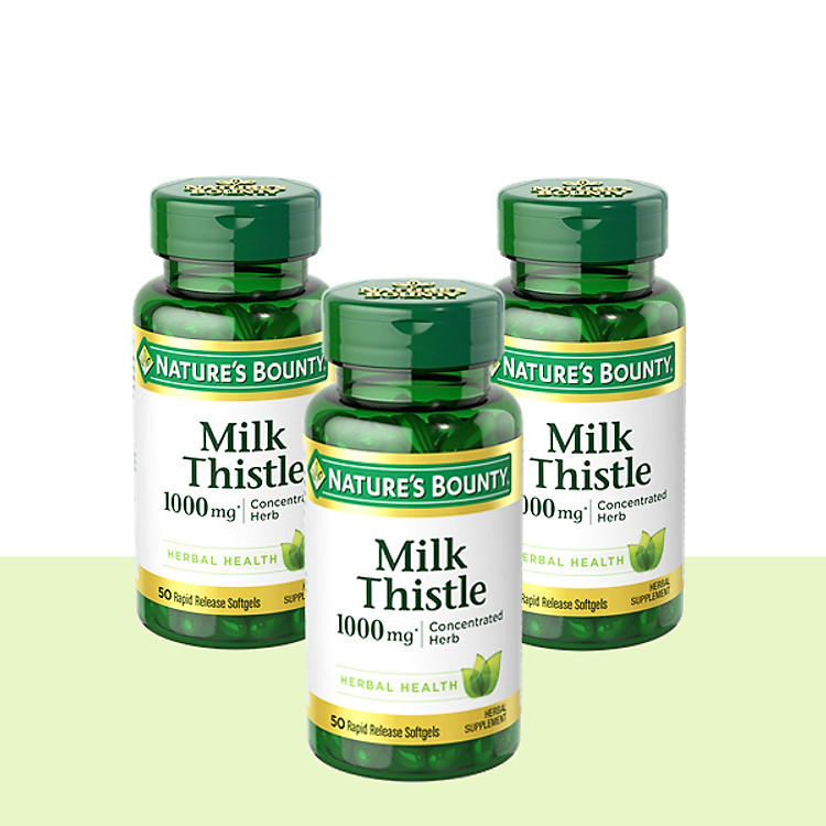 Combo 3 Hộp Viên Uống Giải Độc, Bảo Vệ Gan Silymarin Milk Thistle Nature's Bounty - 50 Viên
