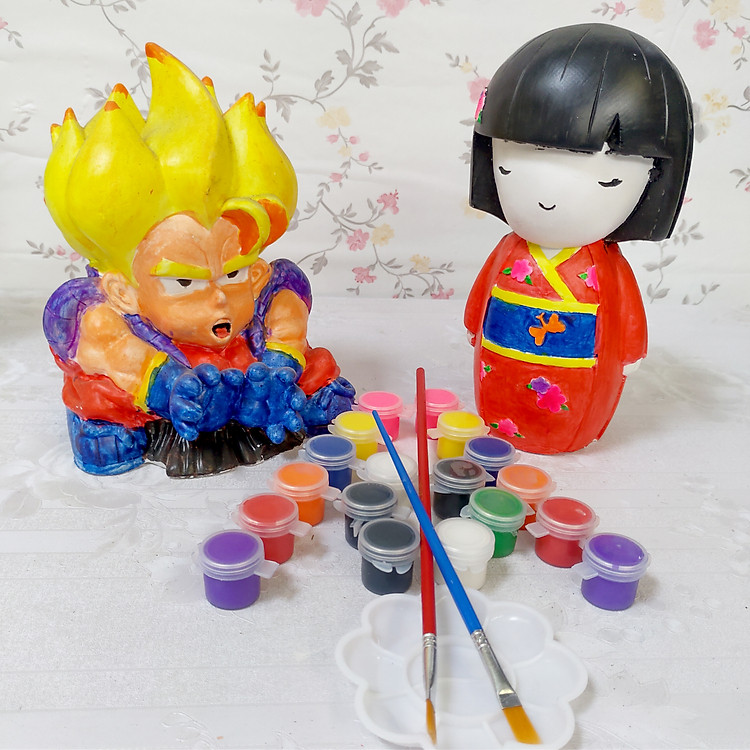 COMBO 2 tượng đại, 2 cọ, 1 vỉ màu và 2 bộ màu tô