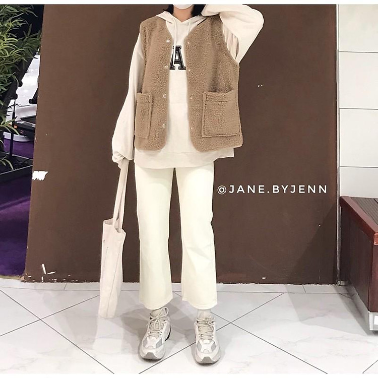 Quần Jeans màu be (ảnh thật)