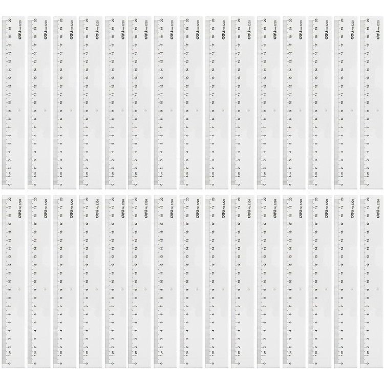 Hộp 30 Thước Kẻ Nhựa Học Sinh Deli E6220 Trong Suốt 20cm