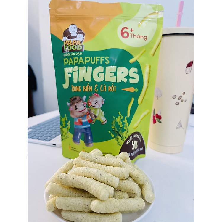 Bánh ăn dặm PAPAPUFFS RONG BIỂN&CÀ RỐT Chính hãng Giá tốt - Hình ảnh 5