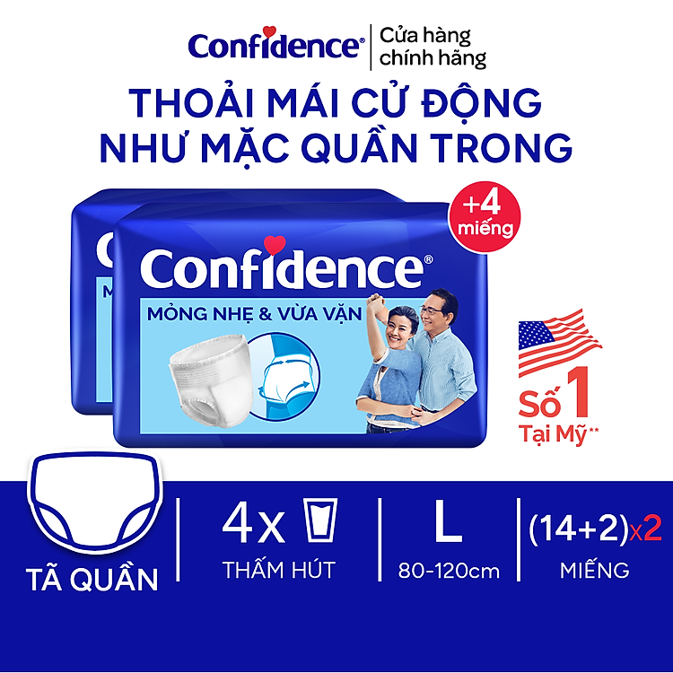 Mua Combo 2 Tã quần người lớn Confidence M/L Chính hãng Giá rẻ - Hình ảnh 2