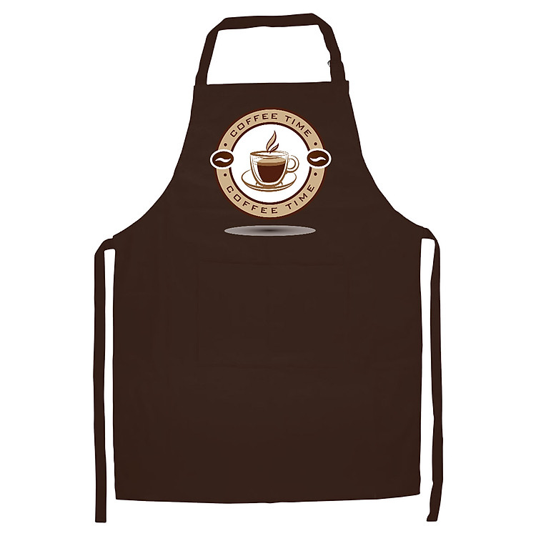 Tạp Dề Làm Bếp In Hình Coffee time - ACQDA013 – Màu Nâu