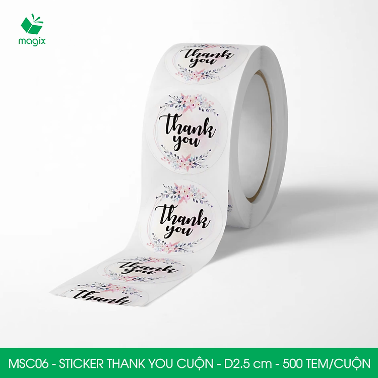 Sticker Thank You Tròn (500 cái) - Ảnh 2