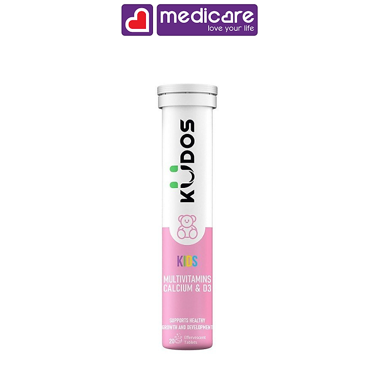 Viên Sủi KUDOS Kids Multivitamins Calcium & D3 Bổ Sung Vitamin và Khoáng Chất Thiết Yếu Cho Trẻ Em 20 viên