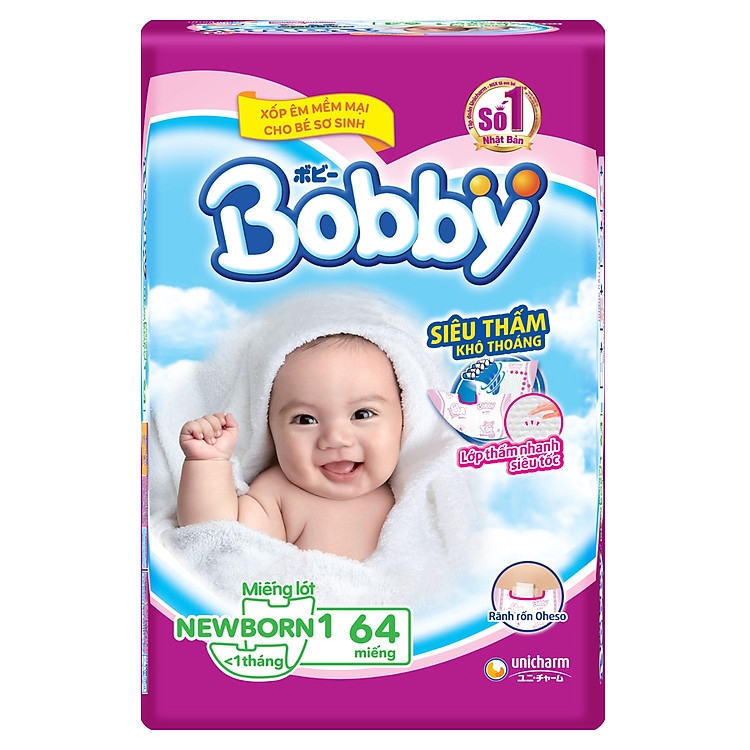 Miếng Lót Sơ Sinh Bobby Fresh Newborn 1 - 64 (64 Miếng)