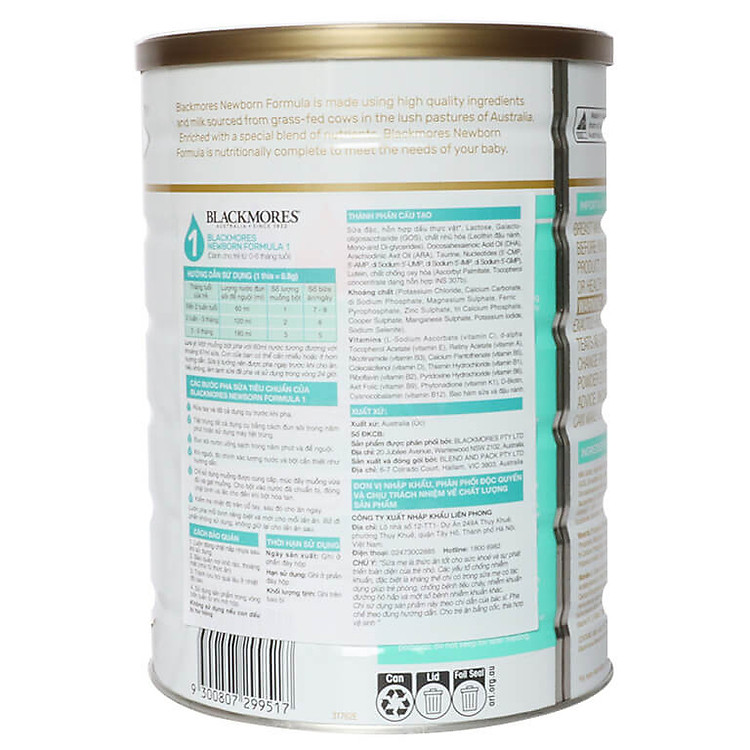 Sữa Blackmores Newborn số 1 900g - Hình ảnh 3